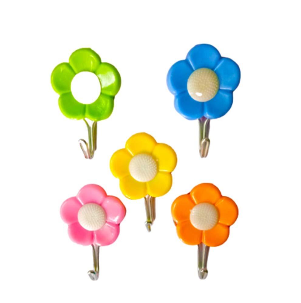 1113 Plastic Self-Adhesive Flower Shape Hooks (Pack of 5) - SkyShopy 1113 Plastic Self-Adhesive Flower Shape Hooks (Pack of 5) - SkyShopy